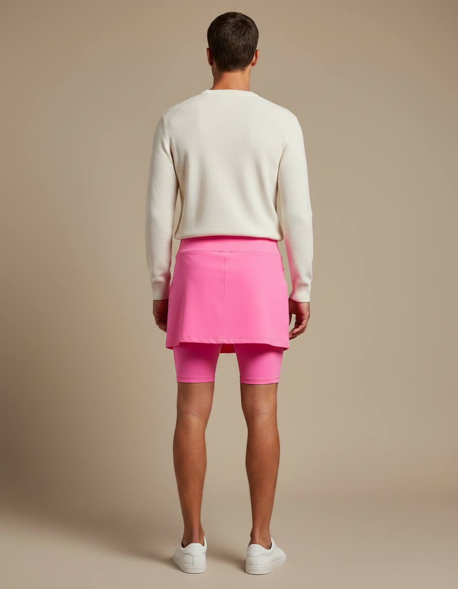 Pantalon Jupe Rose Sportif Fluide Homme - Polyester - vue 2