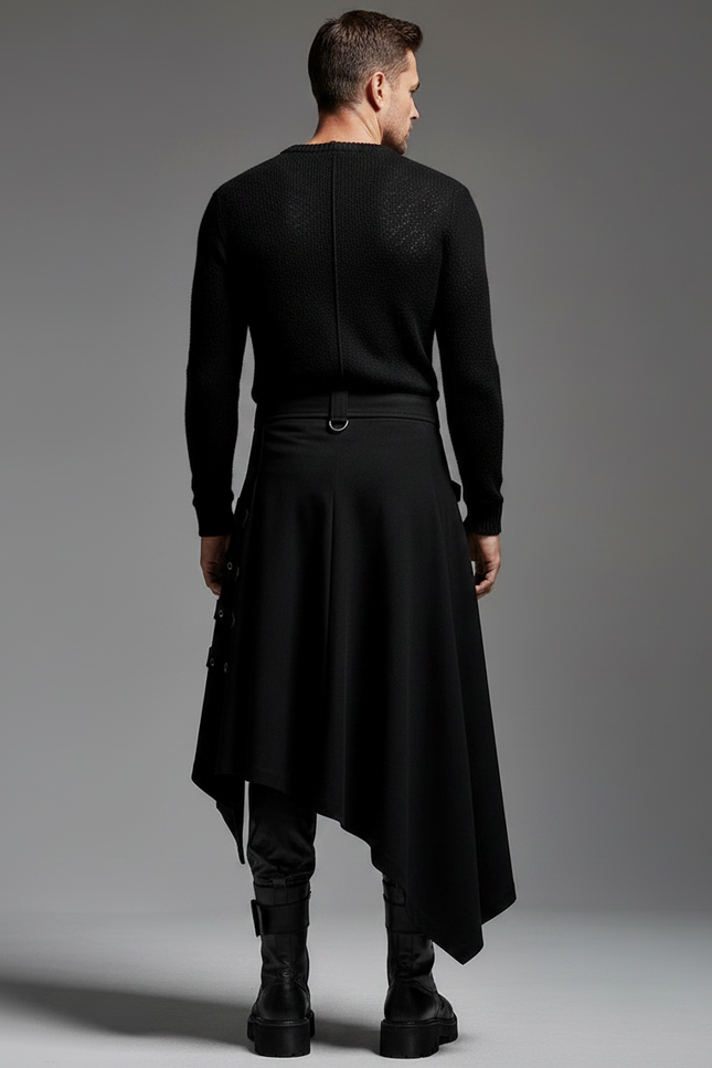 Pantalon Jupe Gothique - Noir Polyester - vue 2