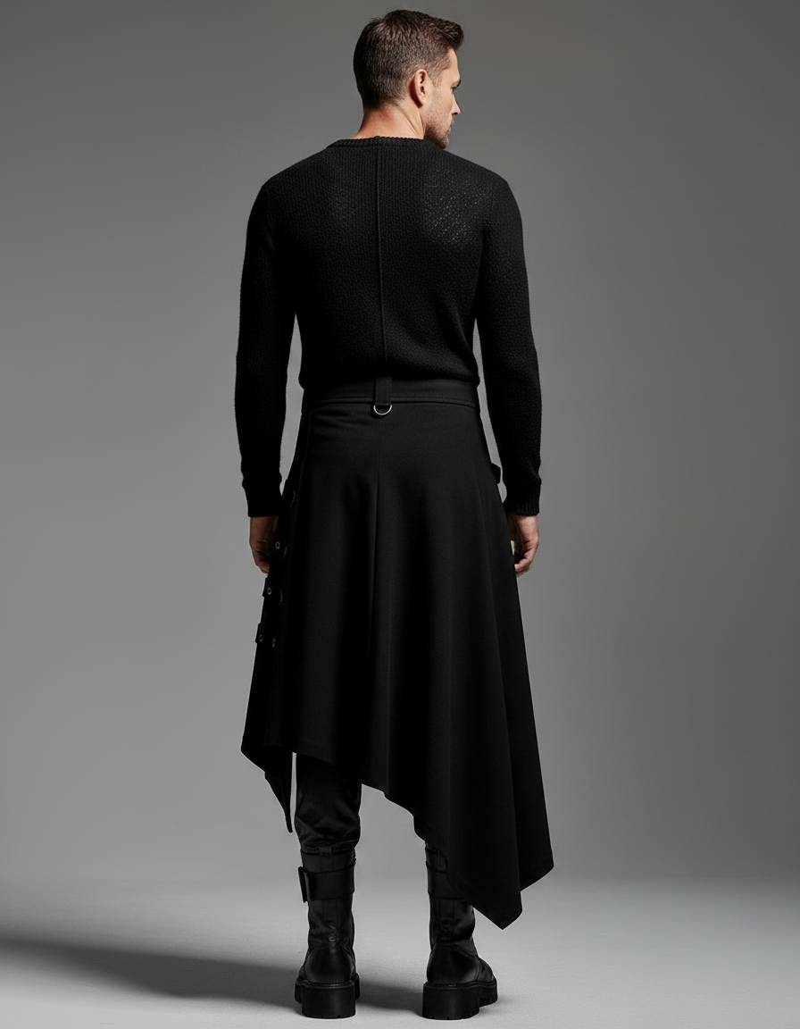Pantalon Jupe Gothique - Noir Polyester - vue 2