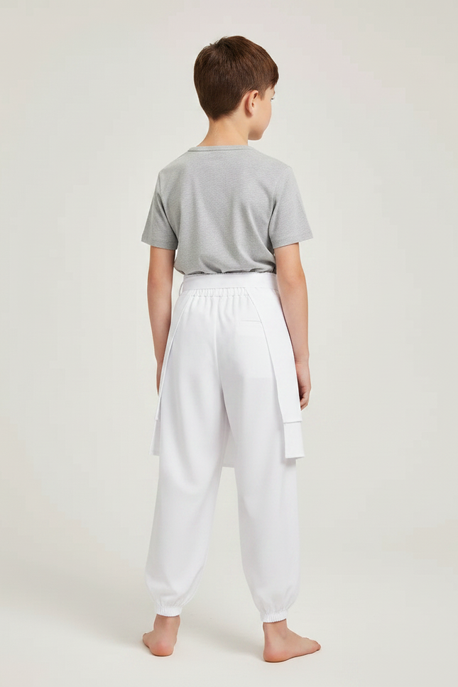 Pantalon Jupe Blanc Superposé Ample Enfant Coton - vue 2