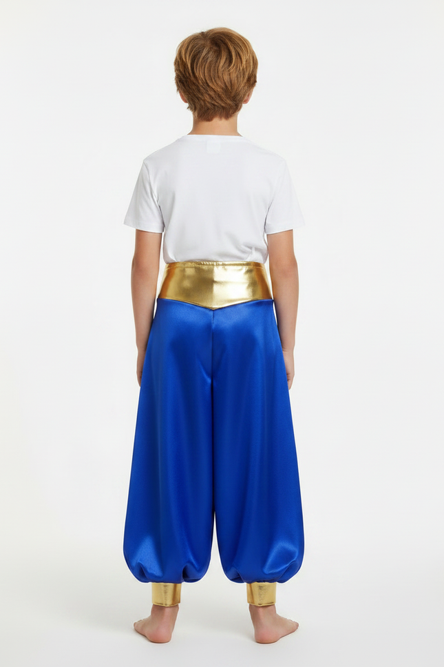 Pantalon Jupe Sarouel Bleu Brillant Doré Enfant - Satin - vue 2
