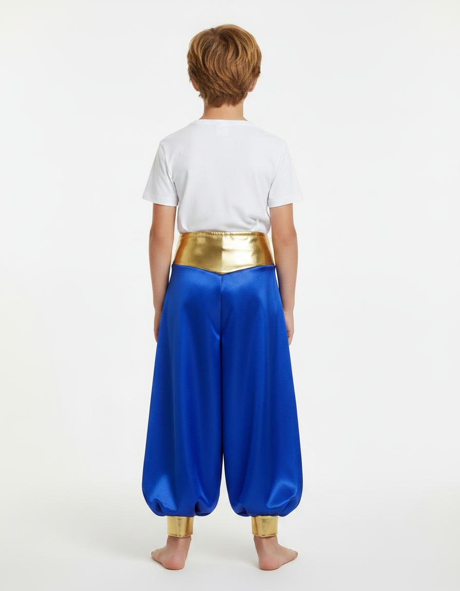 Pantalon Jupe Sarouel Bleu Brillant Doré Enfant - Satin - vue 2