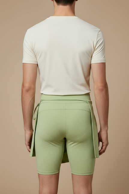 Pantalon Jupe Sport Vert Clair Fluide Lacets - Polyester - vue 2