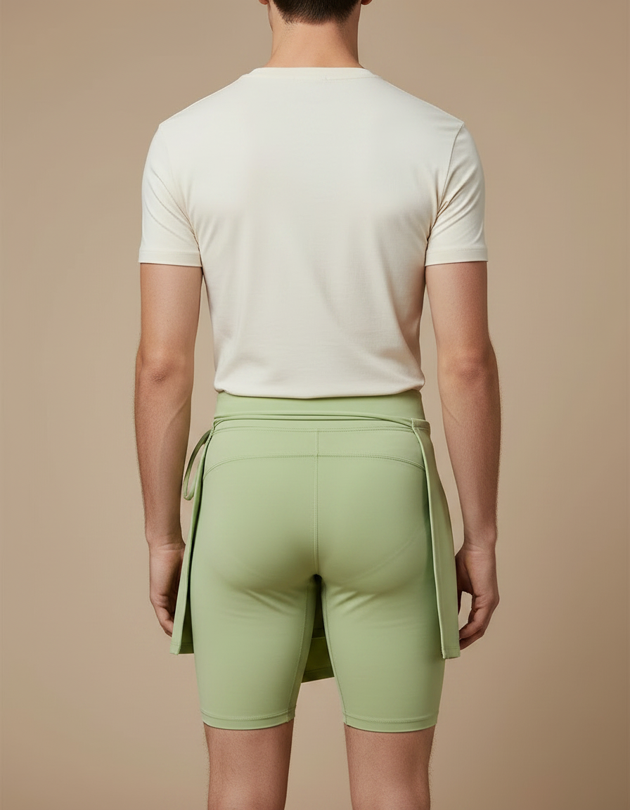 Pantalon Jupe Sport Vert Clair Fluide Lacets - Polyester - vue 2