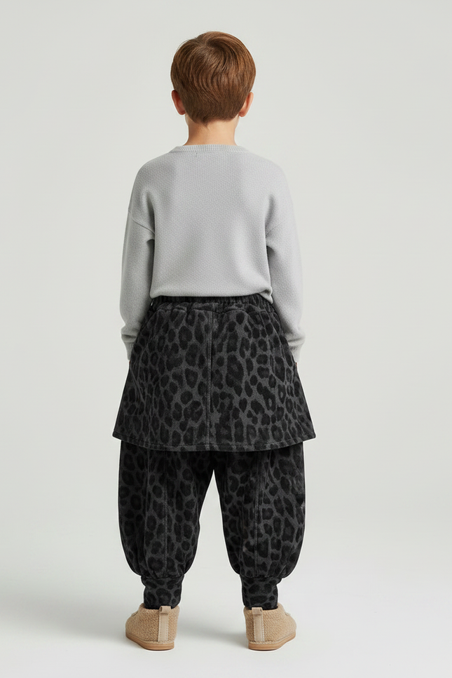 Pantalon Jupe Léopard Molleton Ample Chaud Enfant - Imprimé - vue 2