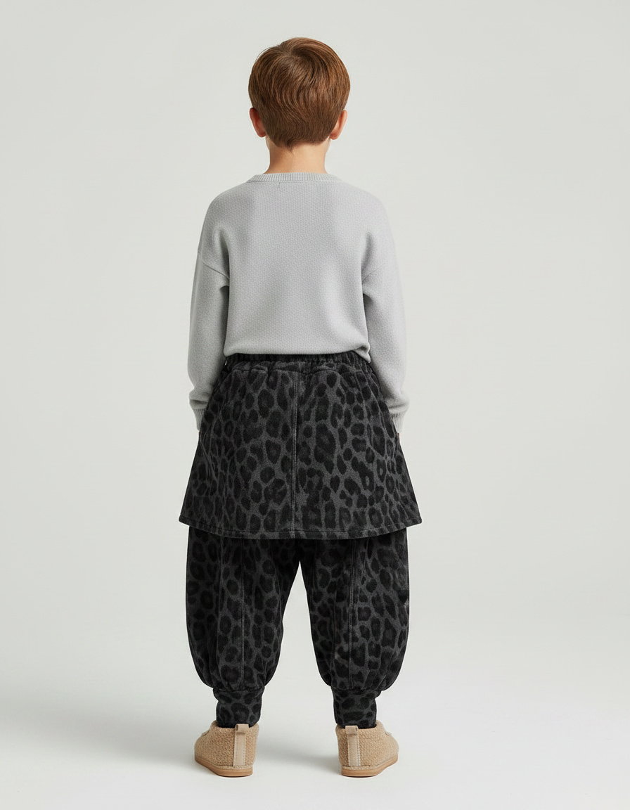 Pantalon Jupe Léopard Molleton Ample Chaud Enfant - Imprimé - vue 2