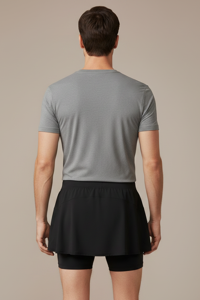 Pantalon Jupe Noir Sportif Fluide Confortable - Polyester - vue 2