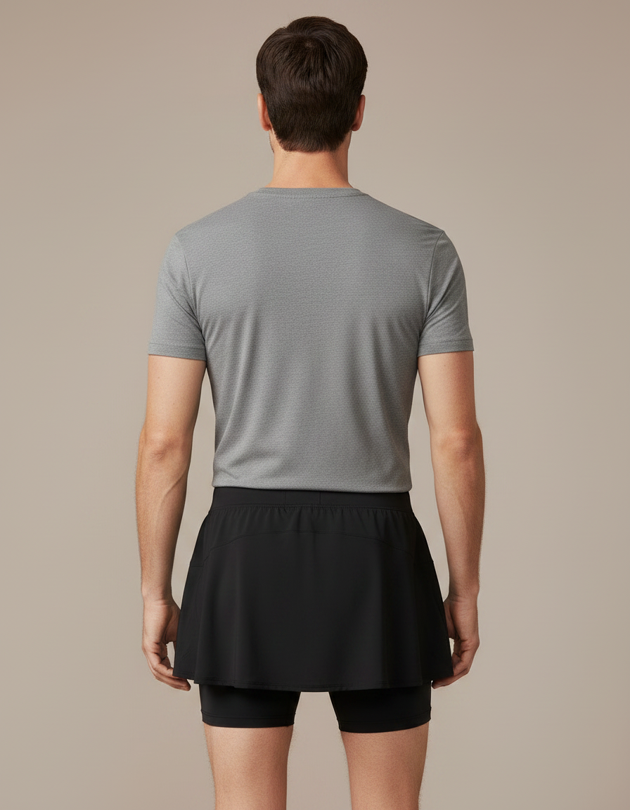 Pantalon Jupe Noir Sportif Fluide Confortable - Polyester - vue 2