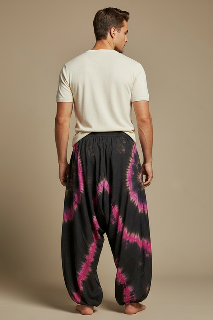 Pantalon Jupe Tie-Dye Ample Harem Homme - Multicolore Viscose - vue 2