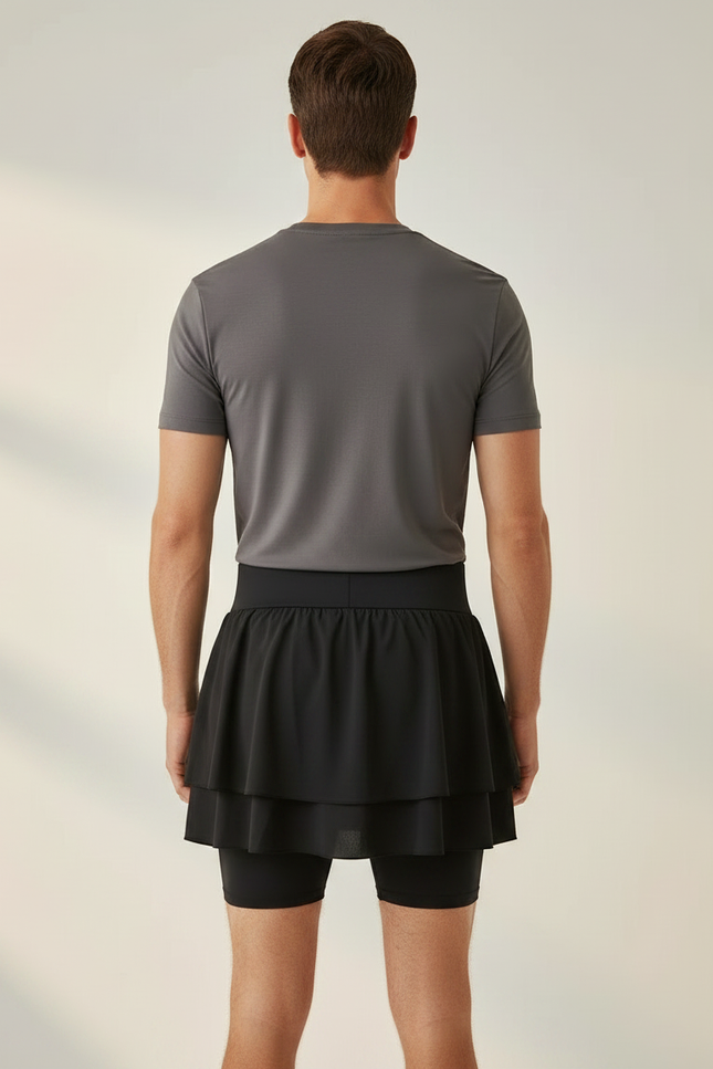 Pantalon Jupe Noir Sport Léger Respirant Homme - Polyester - vue 2