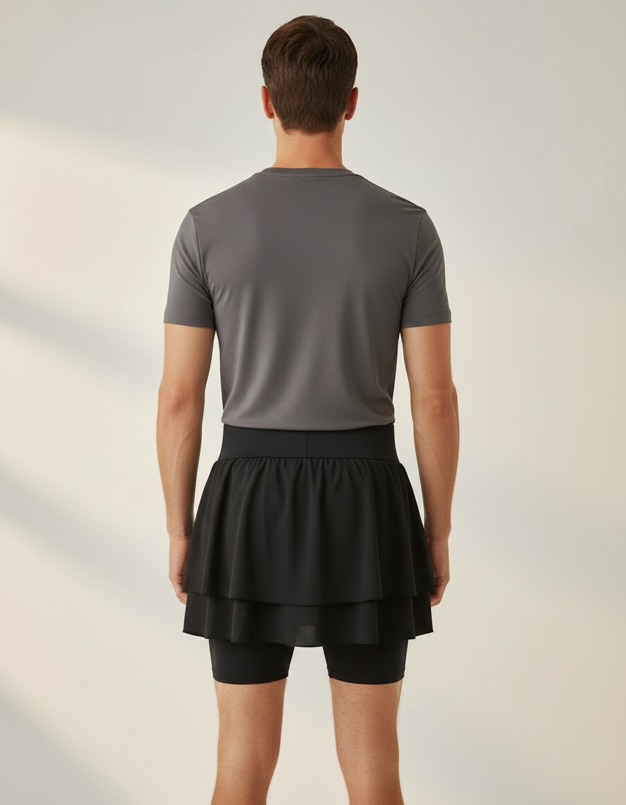 Pantalon Jupe Noir Sport Léger Respirant Homme - Polyester - vue 2