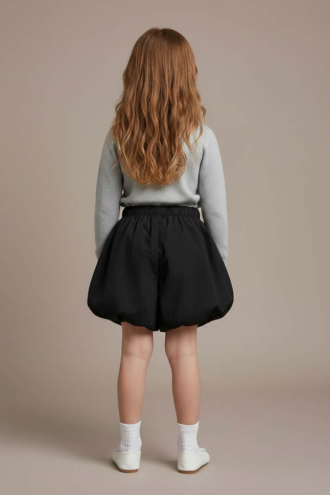 Pantalon Jupe Noir Ample Élastique Doux Enfant - Polyester - vue 2