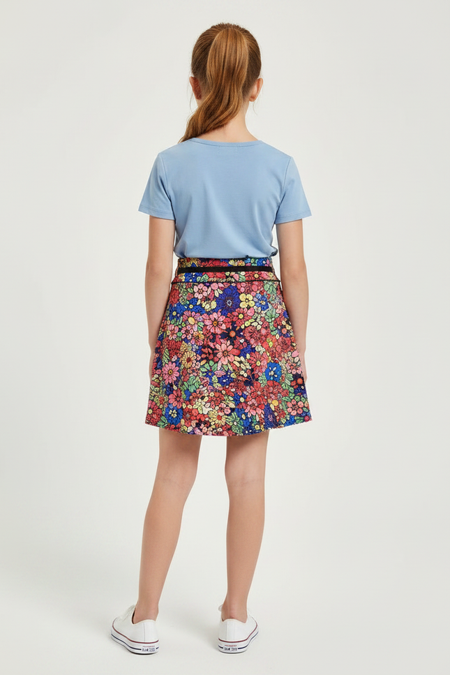 Pantalon Jupe Coloré Floral Évasé Enfant Sportif - Multicolore Polyester - vue 2