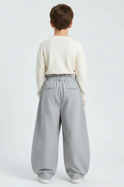 Pantalon Jupe Gris Ample Décontracté Enfant Léger - Polyester - vue 2