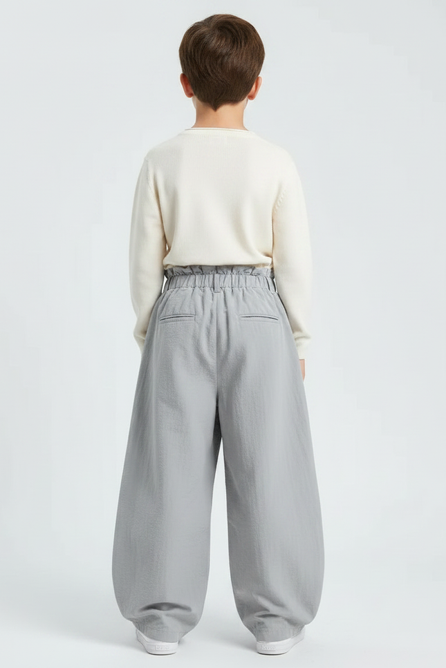 Pantalon Jupe Gris Ample Décontracté Enfant Léger - Polyester - vue 2