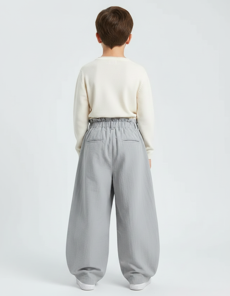Pantalon Jupe Gris Ample Décontracté Enfant Léger - Polyester - vue 2