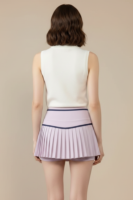 Pantalon Jupe Plissé Lavande Sportif Respirant - Violet Polyester - vue 2