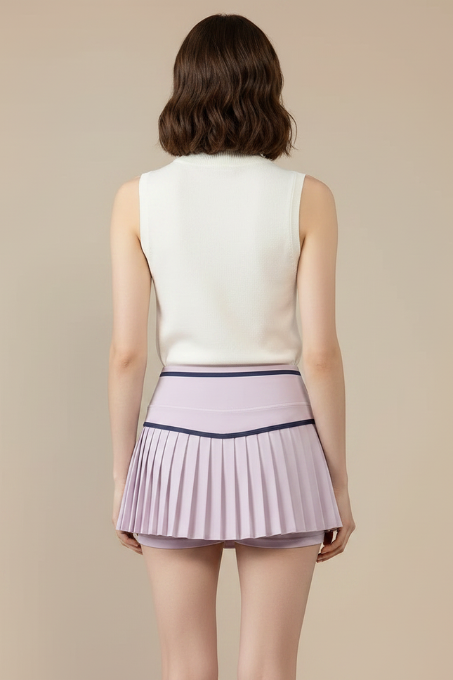 Pantalon Jupe Plissé Lavande Sportif Respirant - Violet Polyester - vue 2