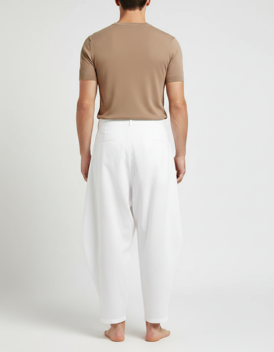 Pantalon Jupe Blanc - Coton - vue 2