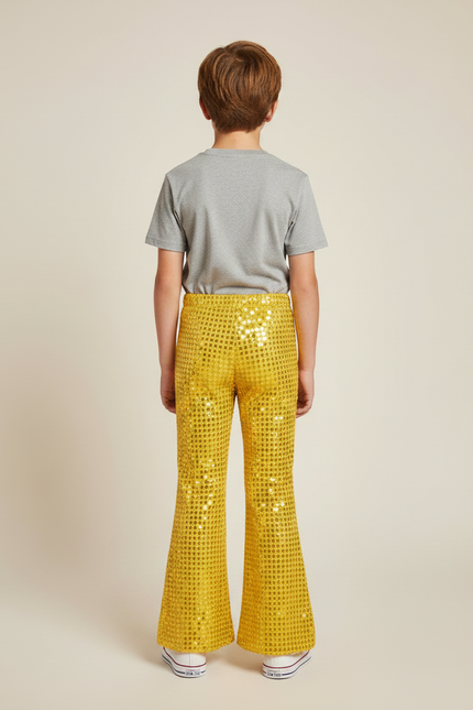 Pantalon Jupe Jaune Pailleté Évasé Enfant Scène - Polyester - vue 2