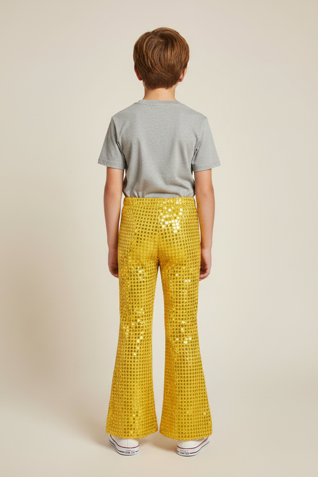 Pantalon Jupe Jaune Pailleté Évasé Enfant Scène - Polyester - vue 2