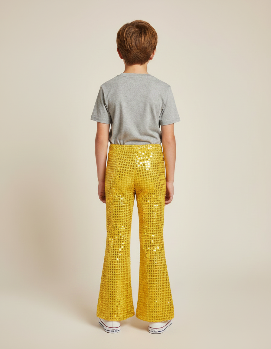 Pantalon Jupe Jaune Pailleté Évasé Enfant Scène - Polyester - vue 2