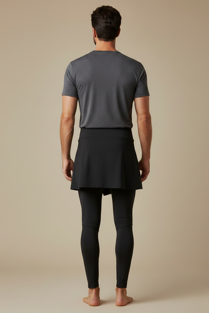 Pantalon Jupe Noir Sport Asymétrique Confort Homme - Polyester - vue 2