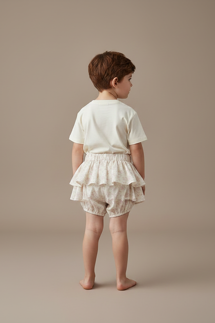 Pantalon Jupe Volants Floral Coton Enfant Doux - Imprimé - vue 2