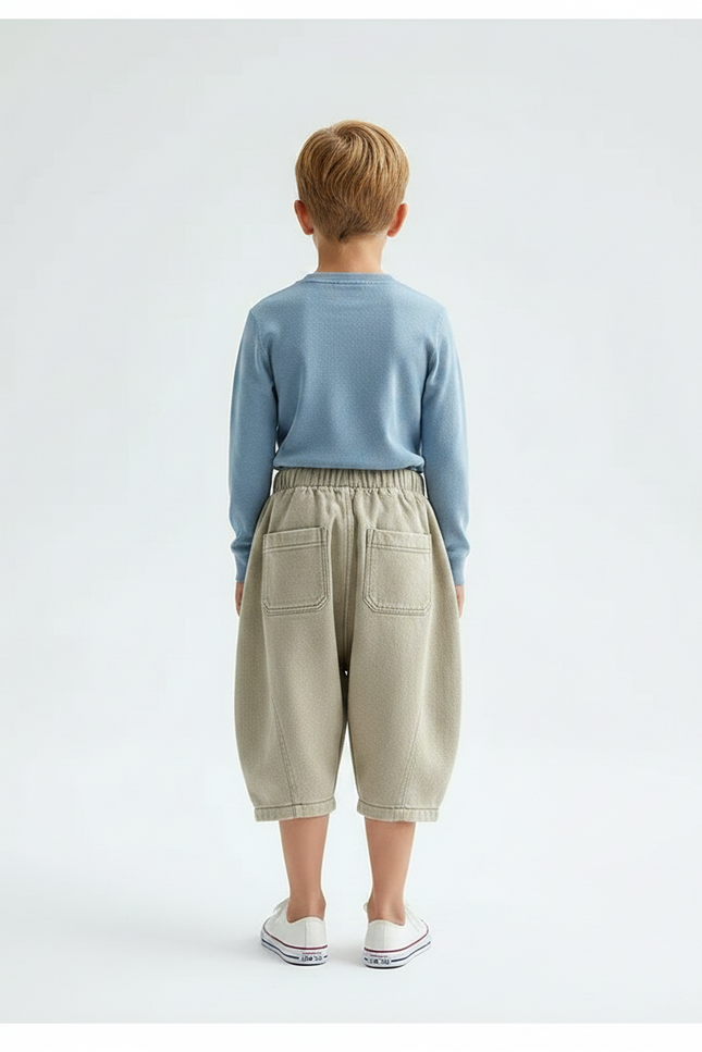 Pantalon Jupe Beige Harem Ample Coton Enfant - Molleton - vue 2