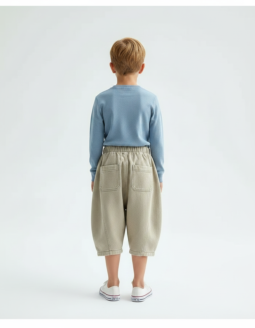 Pantalon Jupe Beige Harem Ample Coton Enfant - Molleton - vue 2