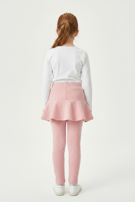 Pantalon Jupe Rose Volants Intégrés Lapin Fille - Molleton - vue 2