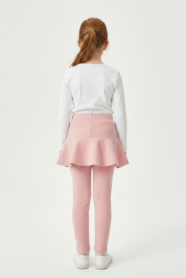 Pantalon Jupe Rose Volants Intégrés Lapin Fille - Molleton - vue 2