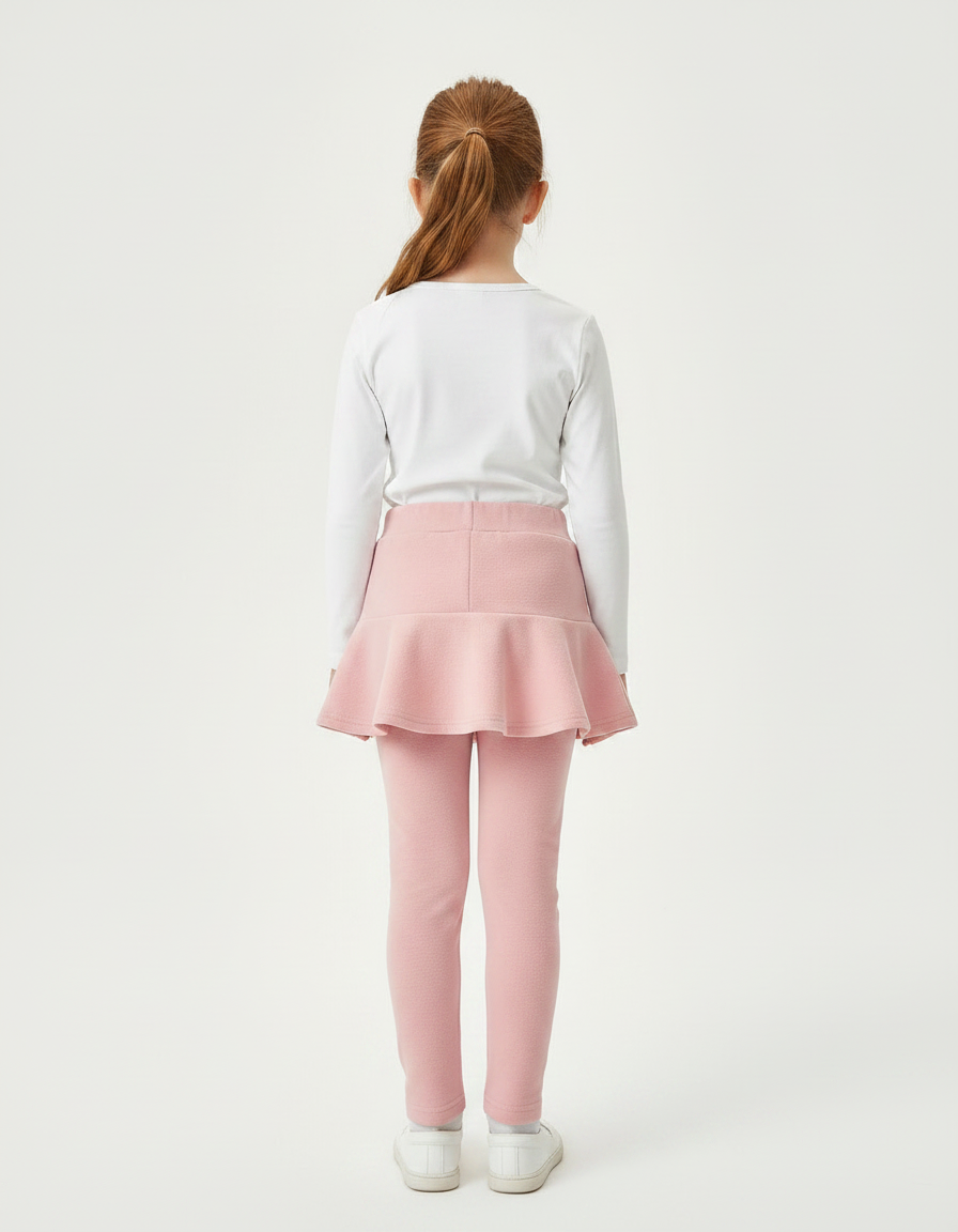 Pantalon Jupe Rose Volants Intégrés Lapin Fille - Molleton - vue 2