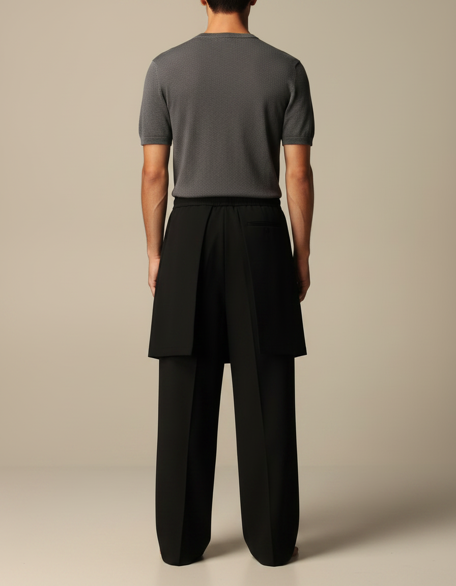 Pantalon Jupe 284c - Noir Polyester - vue 2