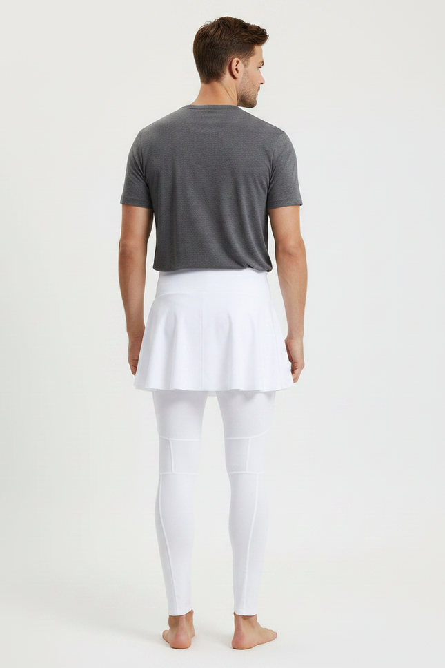 Pantalon Jupe Blanc Plissé Extensible Sport Homme - Polyester - vue 2