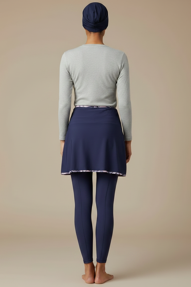 Pantalon Jupe Marine Crossover Imprimé Modeste Femme - Polyester - vue 2