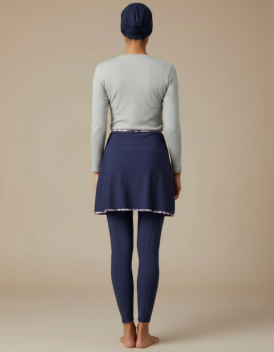 Pantalon Jupe Marine Crossover Imprimé Modeste Femme - Polyester - vue 2