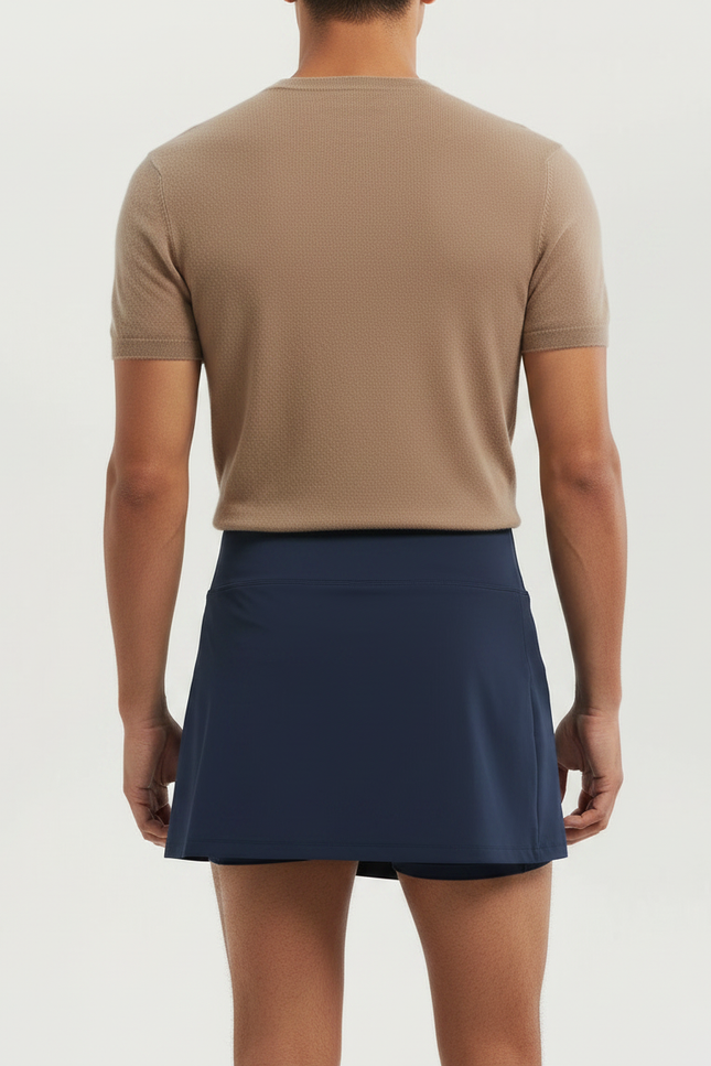 Pantalon Jupe Bleu Marine Sportif Court Homme - Polyester - vue 2