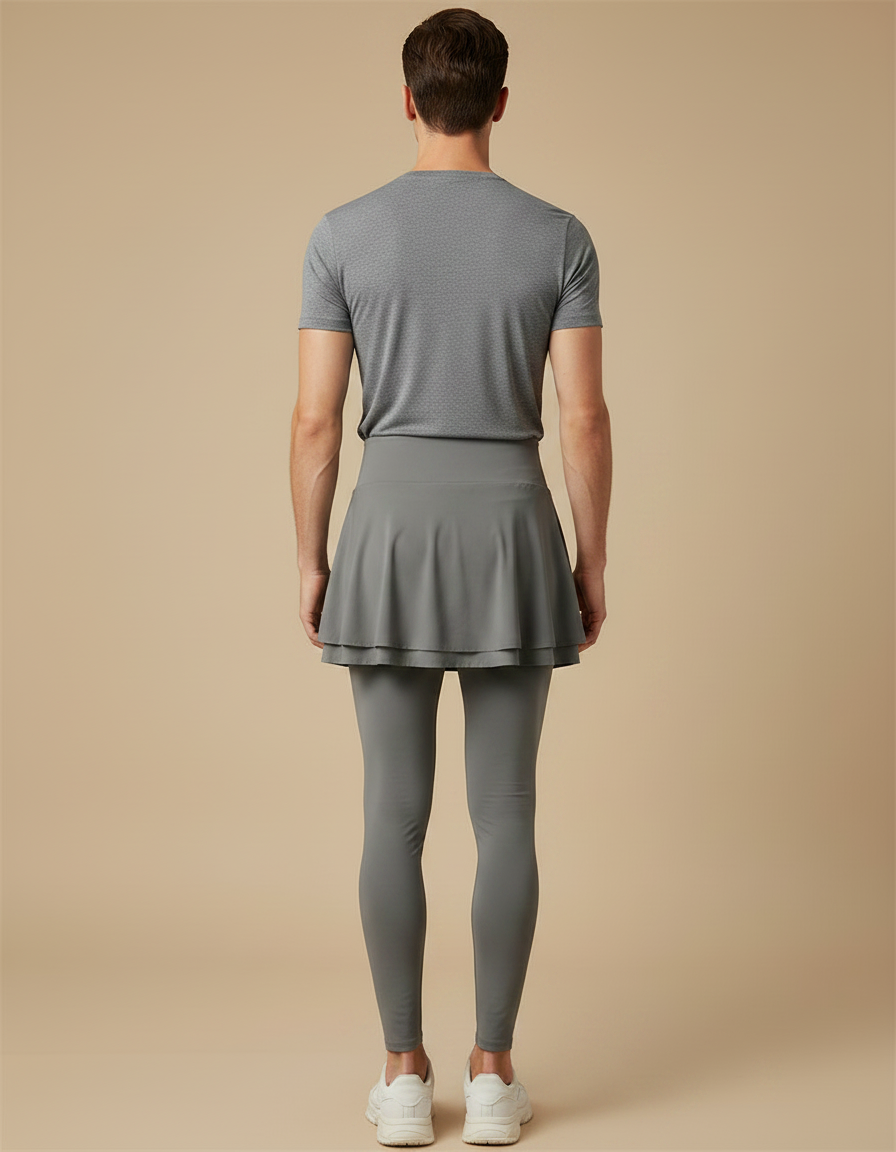 Pantalon Jupe Gris Sport Fluide Confortable Homme - Polyester - vue 2