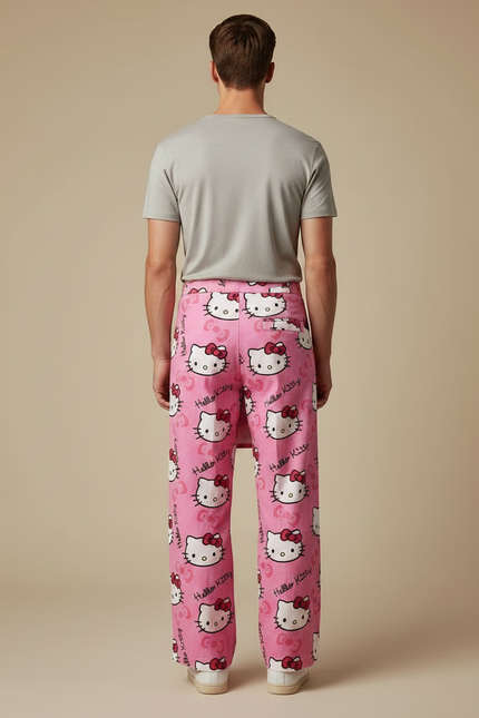 Pantalon Jupe Rose Hello Kitty Coton Ample Décontracté - vue 2