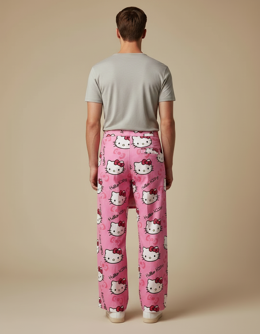 Pantalon Jupe Rose Hello Kitty Coton Ample Décontracté - vue 2