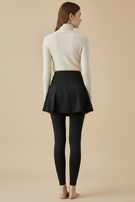 Pantalon Jupe Noir Intégré Sportif Élégant Uni - Polyester - vue 2