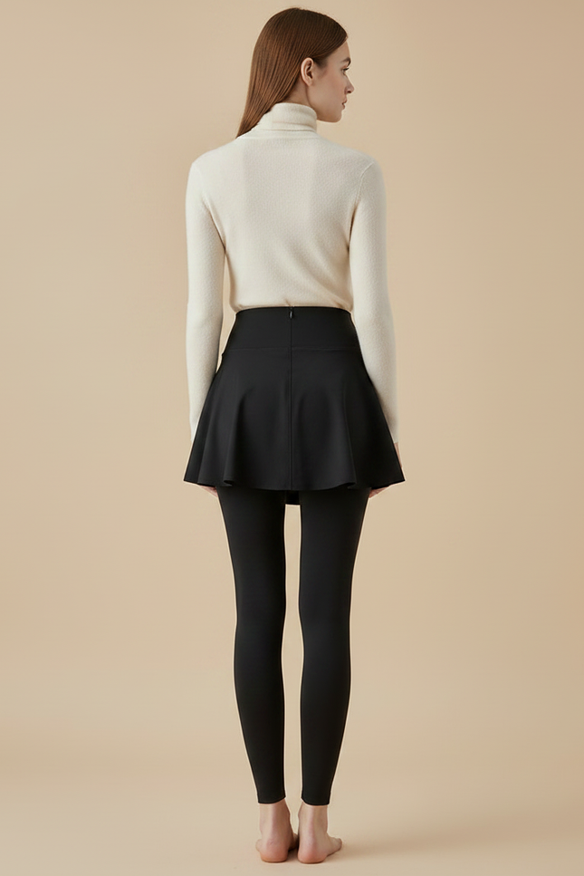 Pantalon Jupe Noir Intégré Sportif Élégant Uni - Polyester - vue 2