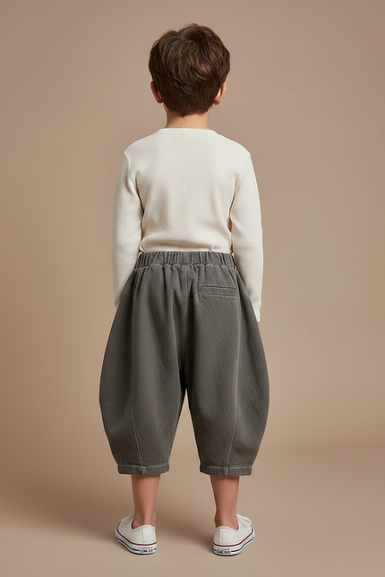 Pantalon Jupe Harem Gris Ample Coton Enfant - Molleton - vue 2
