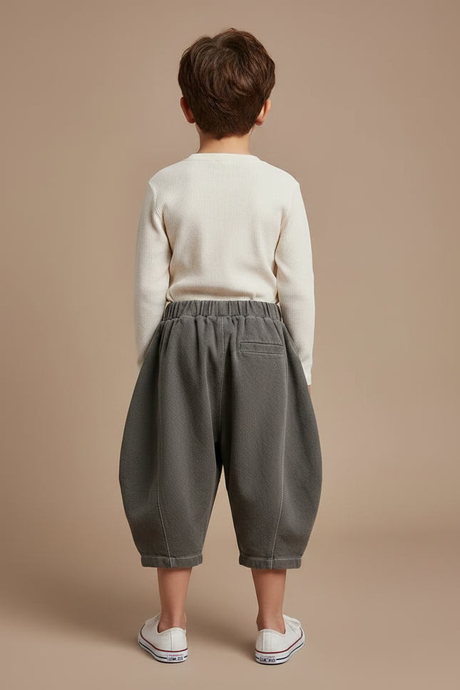 Pantalon Jupe Harem Gris Ample Coton Enfant - Molleton - vue 2
