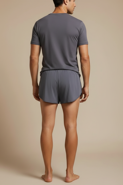 Pantalon Jupe Gris Court Décontracté Homme Moderne - Polyester - vue 2