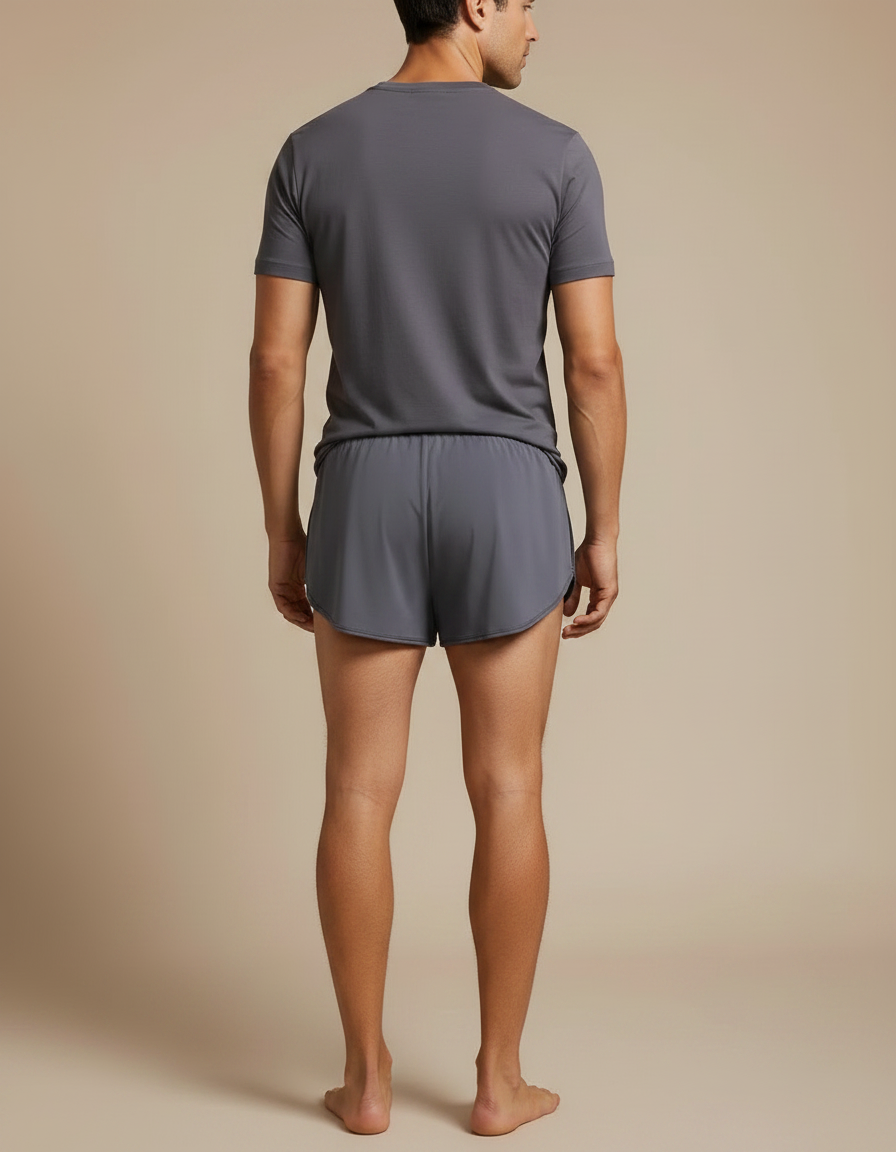 Pantalon Jupe Gris Court Décontracté Homme Moderne - Polyester - vue 2