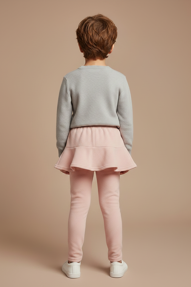 Pantalon Jupe Rose Polaire Volanté Enfant Hiver - Molleton - vue 2