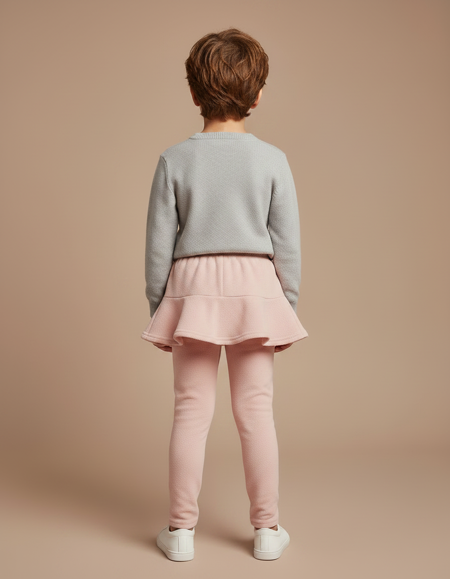 Pantalon Jupe Rose Polaire Volanté Enfant Hiver - Molleton - vue 2