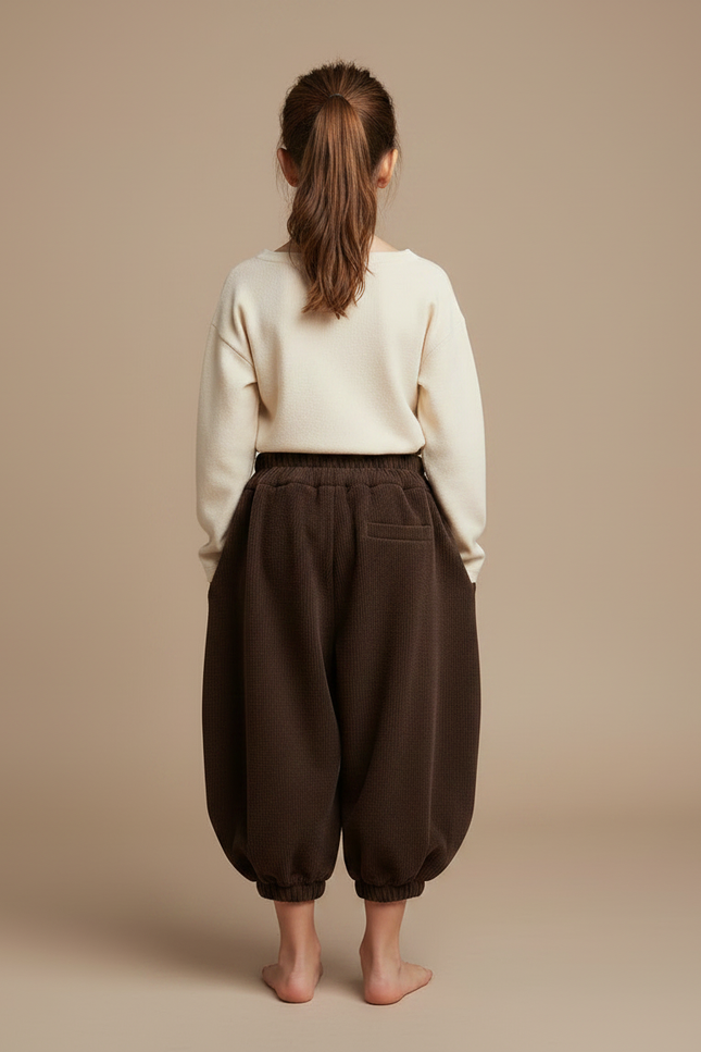 Pantalon Jupe Marron Ample Côtelé Chaud Fille - Cordé - vue 2